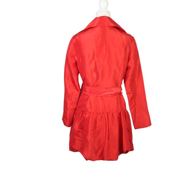 Vintage Y2K Coffeeshop red mid length raincoat jacket M - Picture 4 of 8